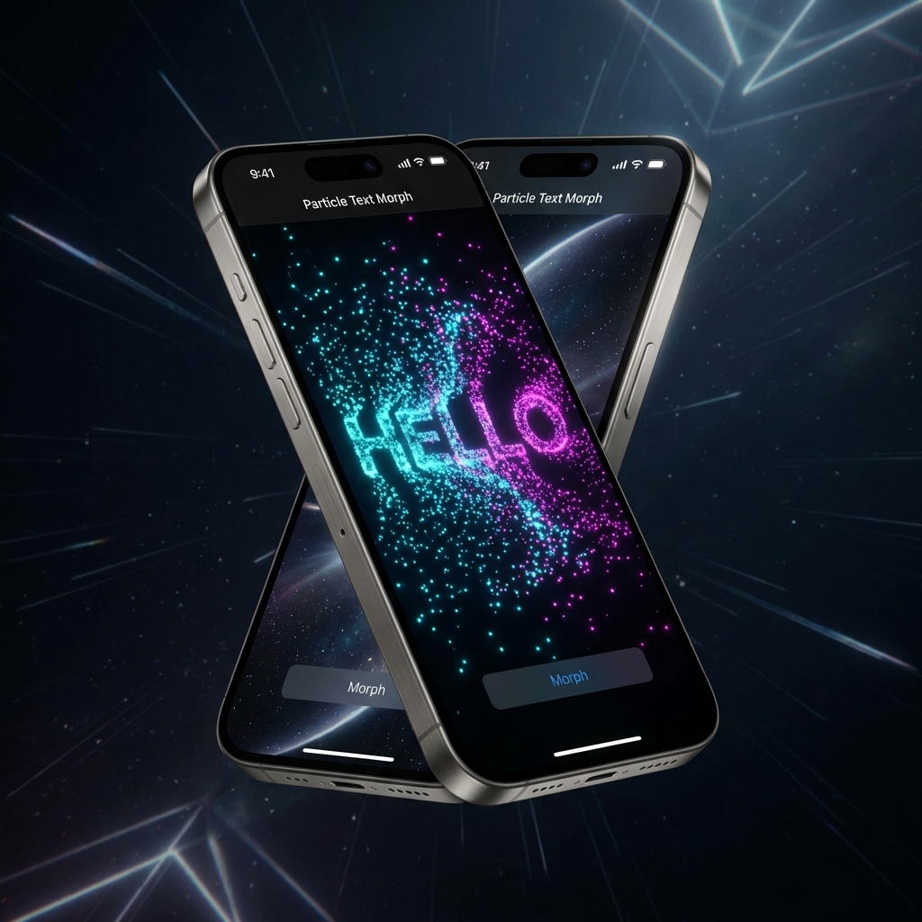 Particle Text Morph App Interface